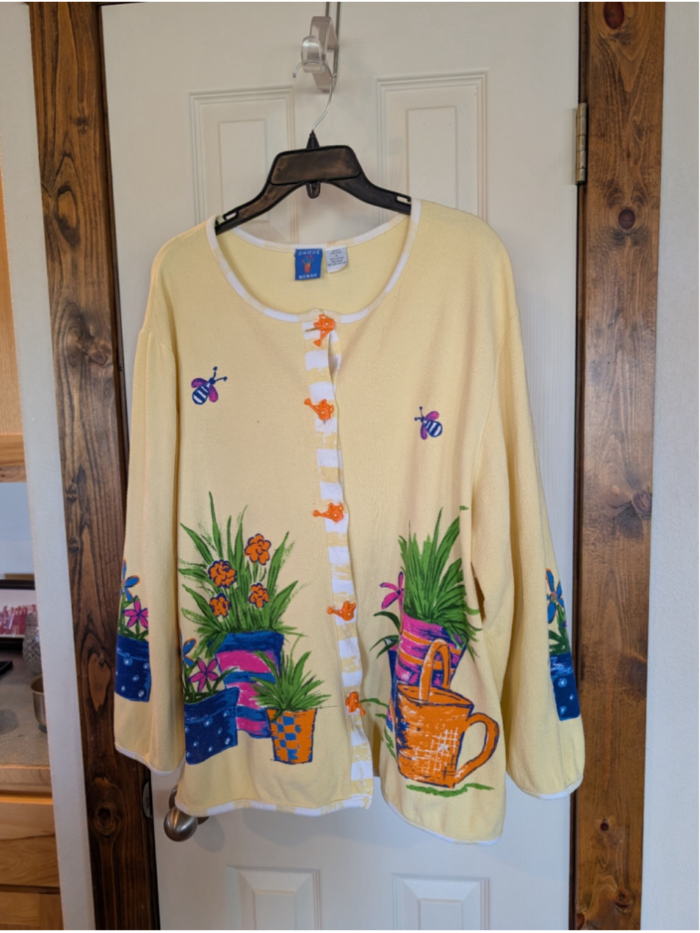 Vintage Cottage-core Floral Garden Button-down Cardigan 1X